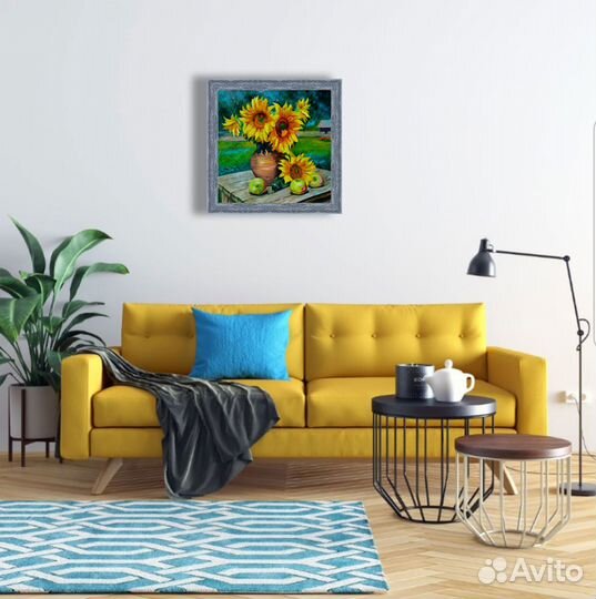 Картина Подсолнухи Цветы Живопись Магнит Успеха