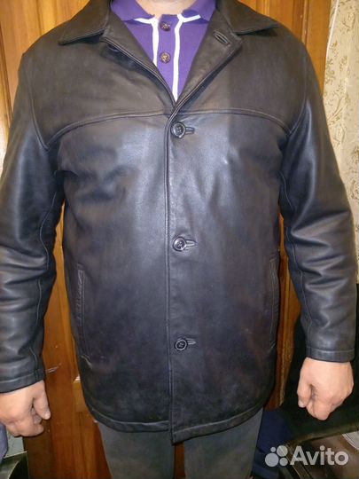 Кожаная куртка мужская 54