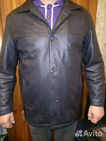 Кожаная куртка мужская 54