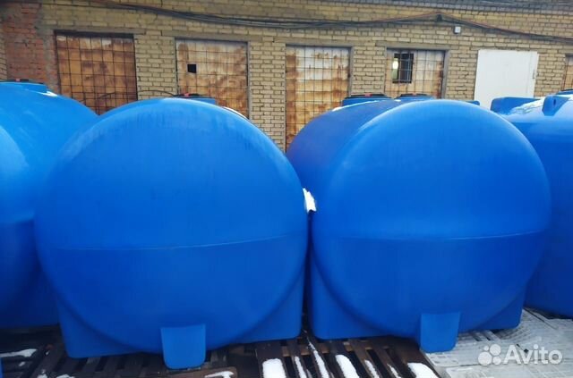 Пластиковая ёмкость эвг 1000 л горизонтальная син