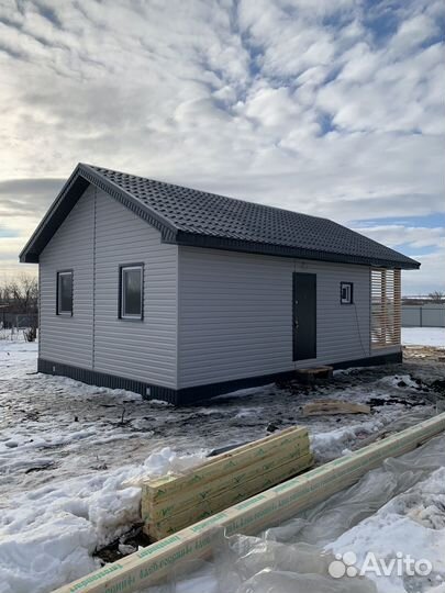 Жилой Каркасный дом 6 на 9 с террасой