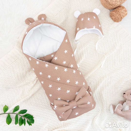 Конверт-одеяло(демисезон) +шапочка на выписку