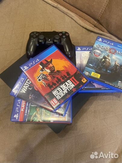 Ps4 Slim 1tb + игры Забранировано