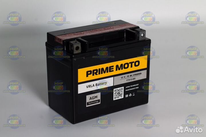 Аккумулятор prime moto 12V 10Aч,на мотоцикл,скутер