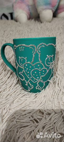 Кружка ручная работа стразами
