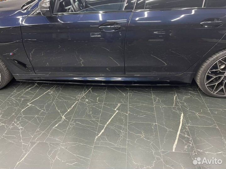 Лезвия порогов M-Performance черные BMW 5 G30