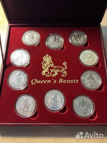Серебро инвестиционные монеты Звери Королевы