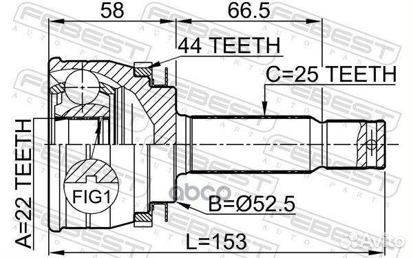 ШРУС внешний перед прав/лев hyundai accent 00