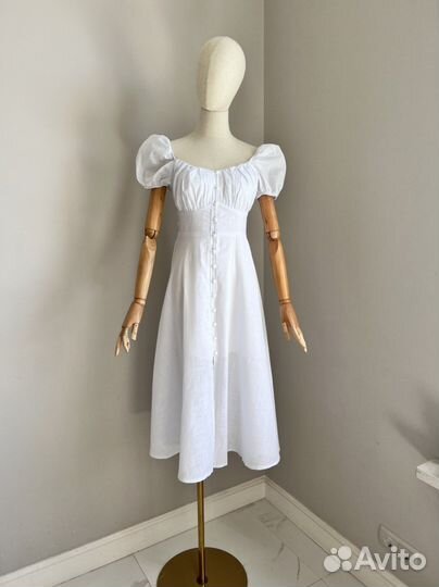 Летнее хлопковое платье миди