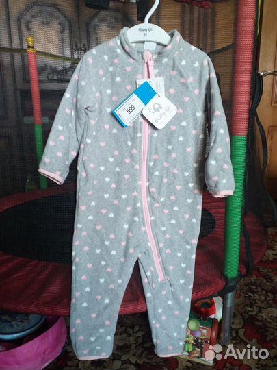 Новый флисовый комбинезон р.92