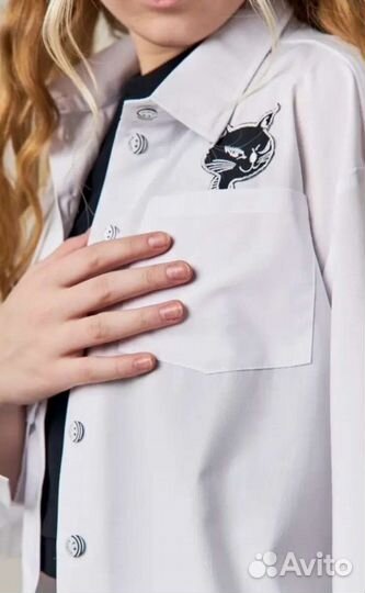 Рубашка белая школьная для девочки Azarti