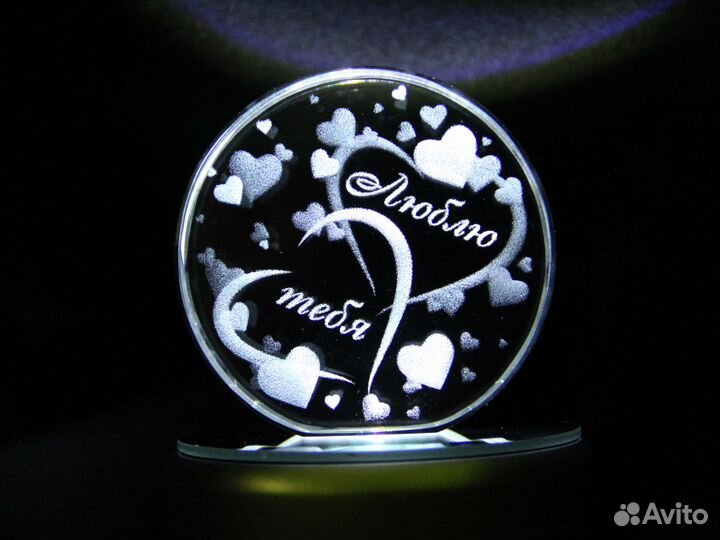 Подарок Кристалл с 3D изображением внутри 