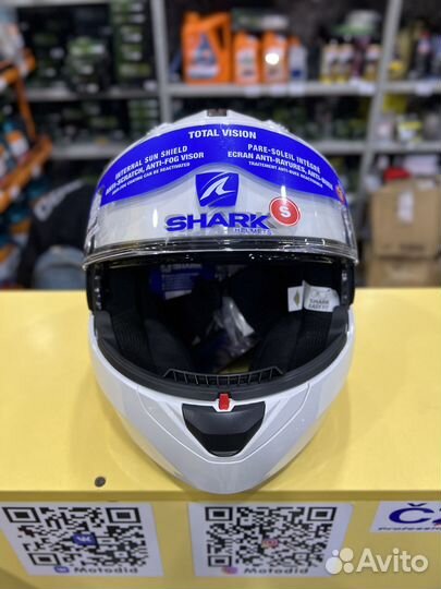 Мотошлем shark EVO ES Blank (трансформер) белый