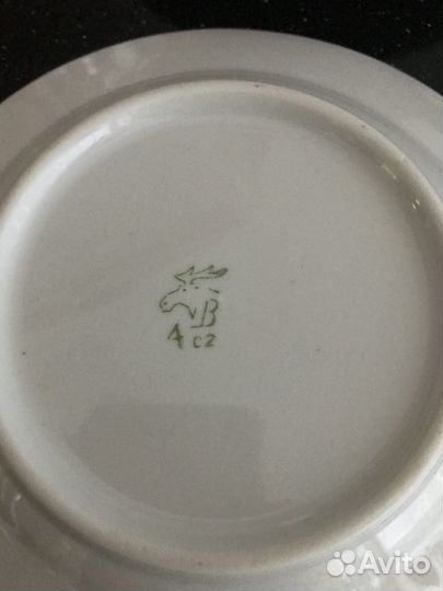 Тарелки десертные 10шт.Золотая роза Вербилки СССР