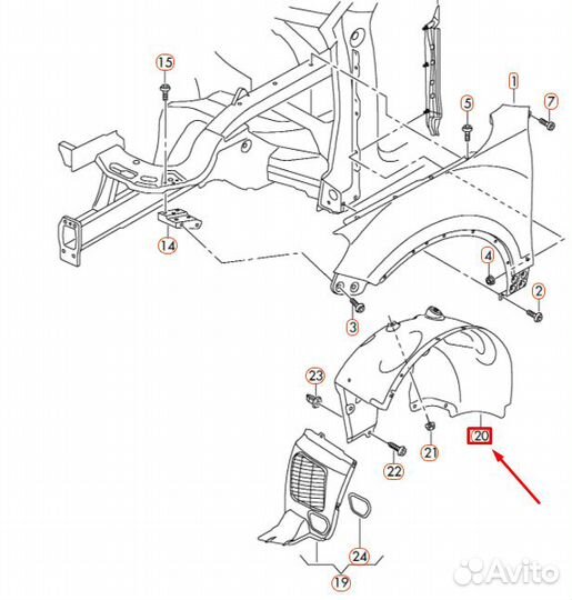 7P6805977A Подкрылок на Volkswagen 7P6805978A