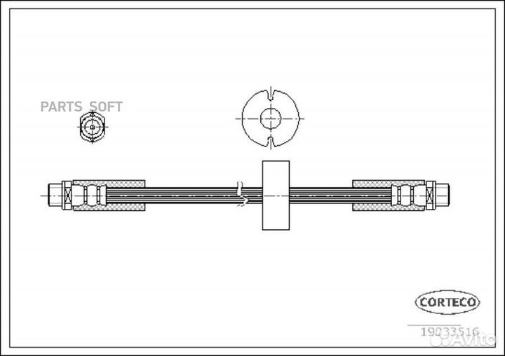 Corteco 19033516 Тормозной шланг передний 359mm