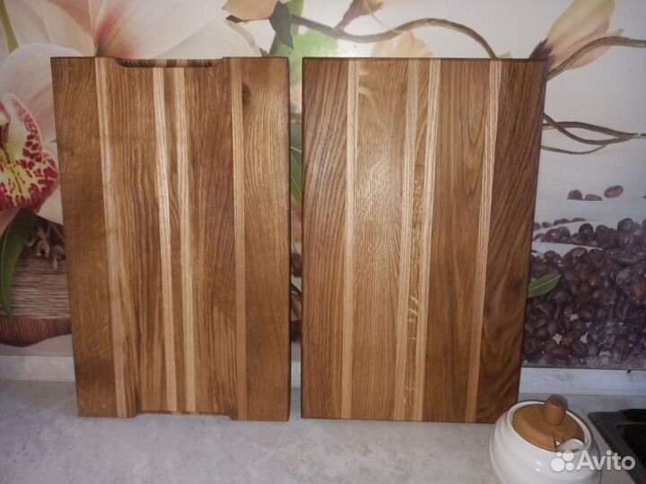 Доска разделочная дубовая, вставки из ясеня