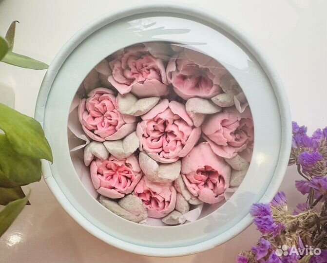 Цветы из зефира и шоколад