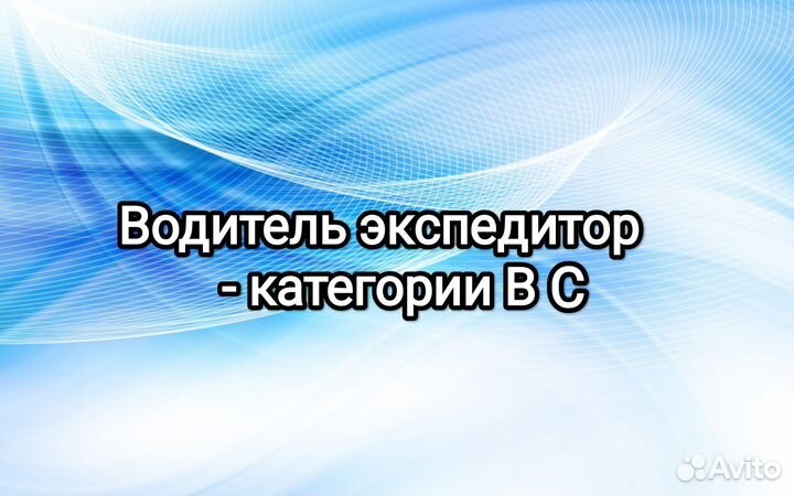 Водитель экспедитор