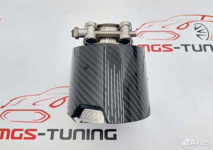 Насадка на выхлоп 102мм карбон BMW M Pro левая