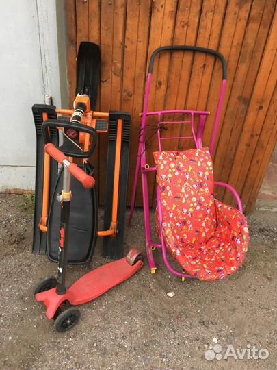 Детские санки, снегокат, самокат