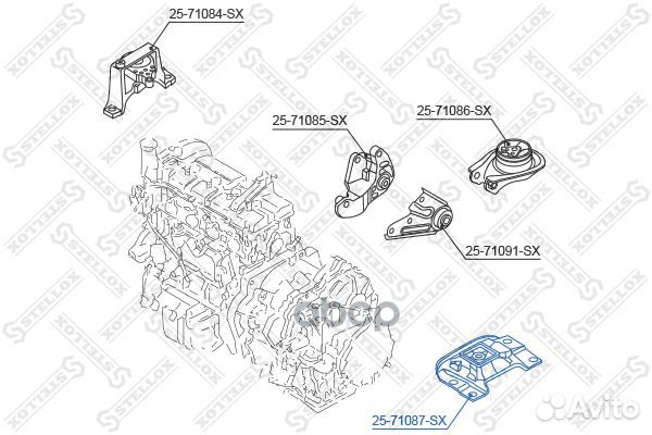 25-71087-SX подушка двс левая Mazda 3 1.3i-2.0