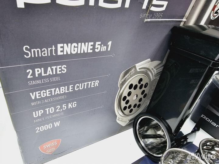 Мясорубка Polaris 2000Вт +насадки тёрки (Окт139)