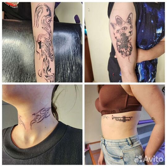 Мини тату и надписи