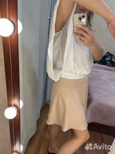 Белая блуза летучая мышь 44-46