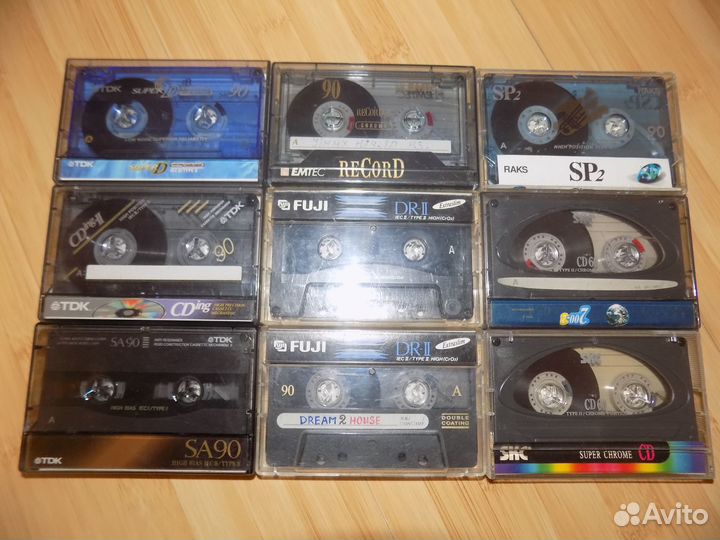 Аудиокассеты хром 9 шт под запись