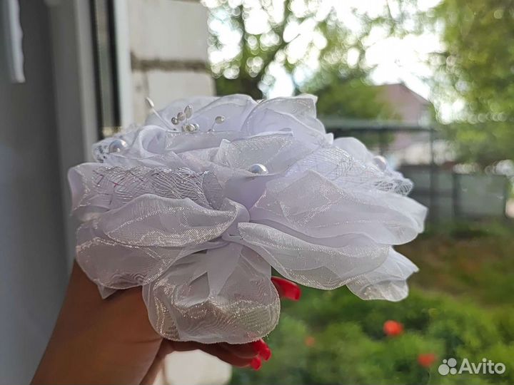 Банты для волос белые на первое сентября