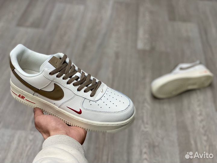 Кроссовки Nike Air Force 1 Premium White Brown