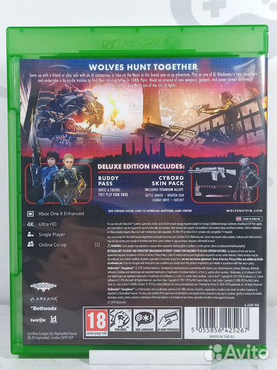 Xbox ONE Wollfenstein YoungBlood Deluxe Ed. б/у