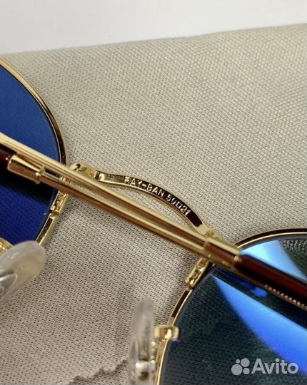 Очки ray ban round metal голубой