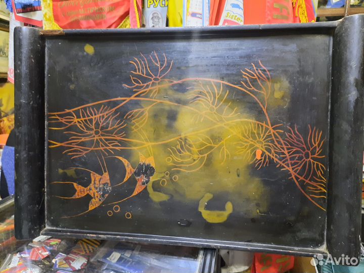 Поднос Вьетнам 1960-1970 гг дерево лак роспись