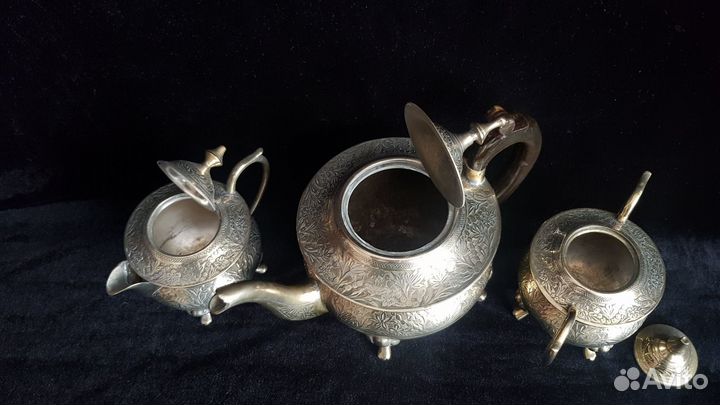 Чайный Кофейный сервиз. Бронза, латунь, серебрение