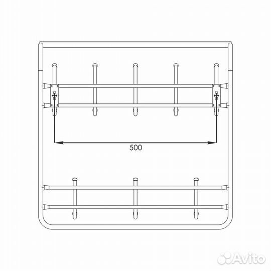 Вешалка 2-Х ярусная 60см(80см)