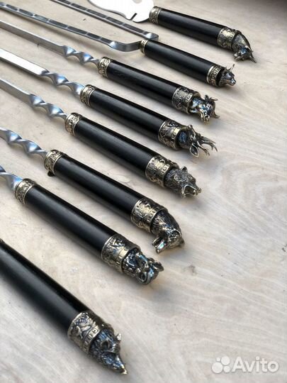 Подарочный набор шампура.бронза