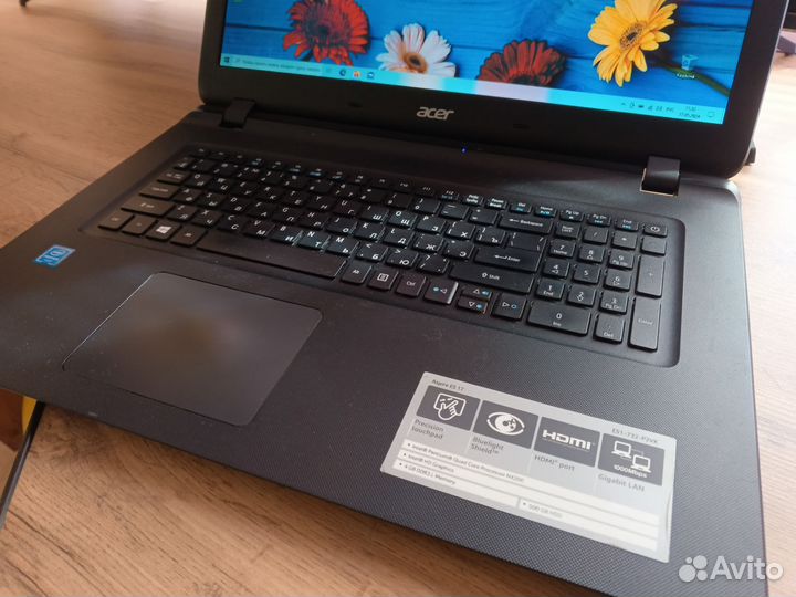 Acer 4ядра/8гб озу/SSD/17дюймов экран