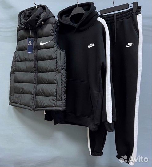 Мужской флисовый спортивный костюм Nike тройка