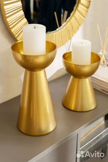 Ваза Гиацинт-2 средняя, цвет золото металлик