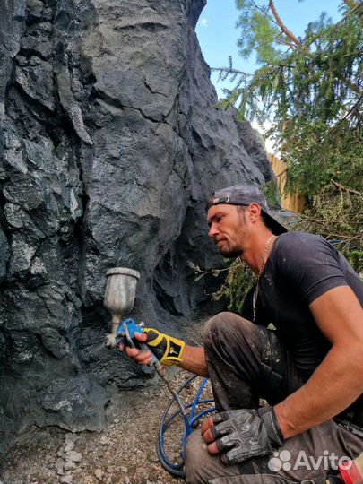 Скала в интерьере/Скульптуры/Декорации/Арт-бетон