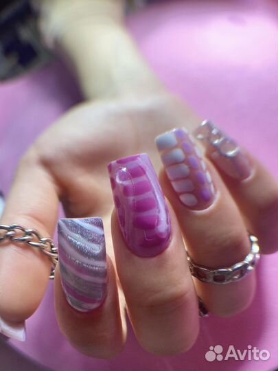 Наращивание гель-лак ногти маникюр коррекция