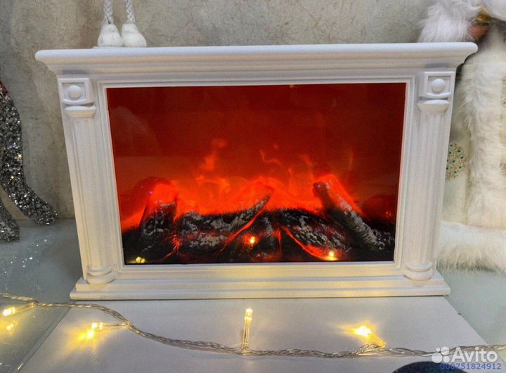 Декоративный камин настольный квадратный