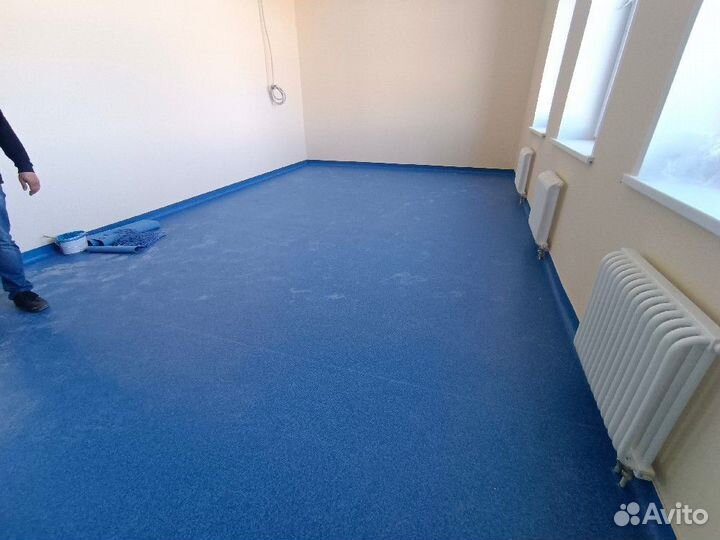 Ковролин синий и серый