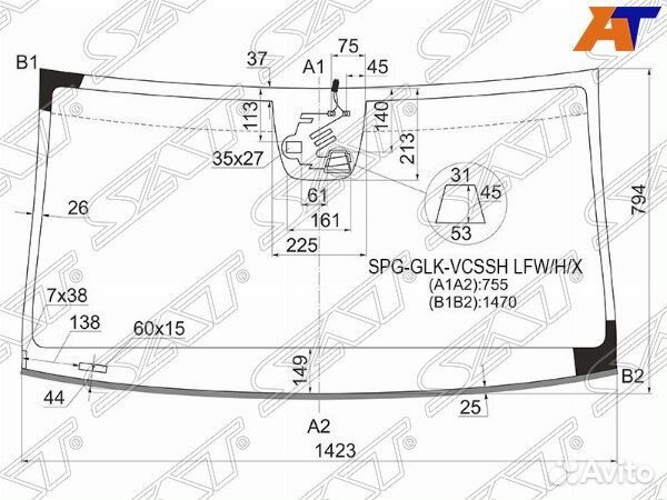 Стекло лобовое mercedes-benz GLK-class