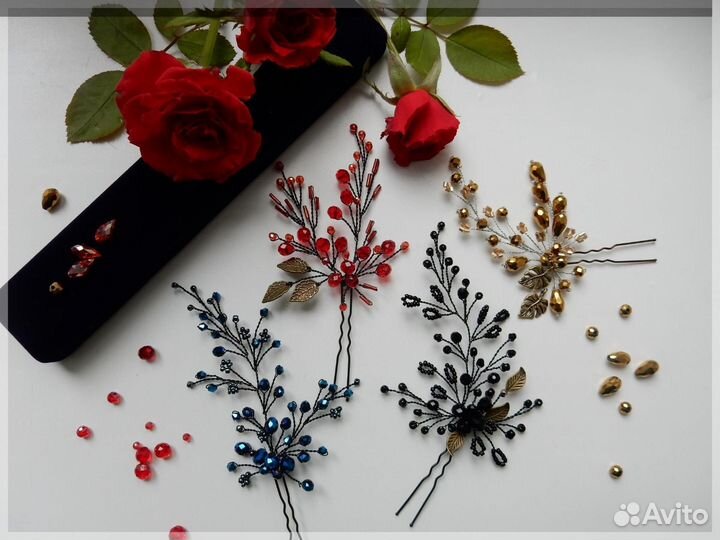 Шпилька, заколка с перьями, украшение для волос