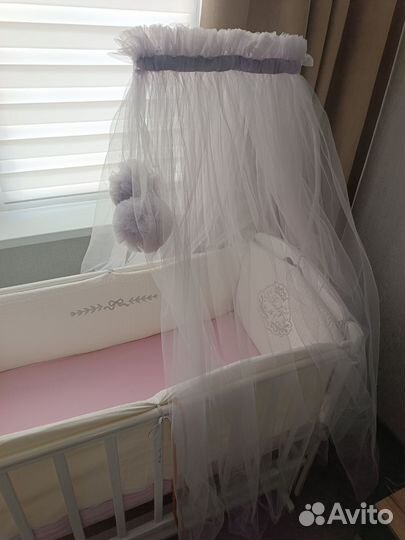 Балдахин с держателем в детскую кроватку