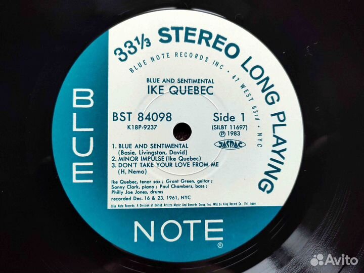Ike Quebec – Blue & Sentimental – Japan 1983 King