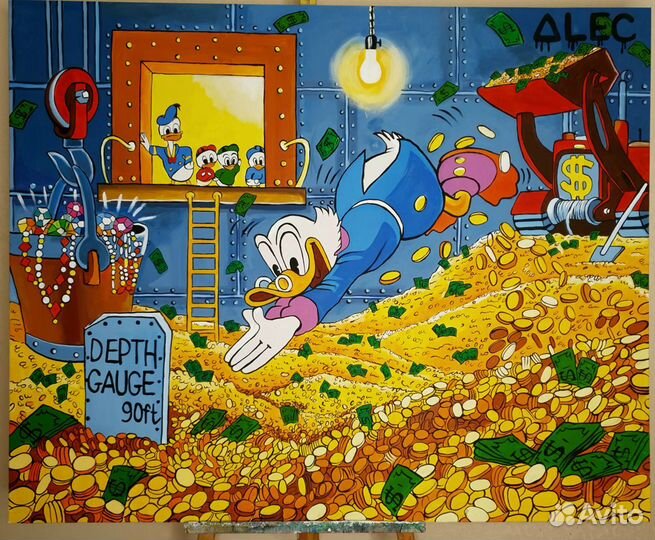 Картины Alec Monopoly Скрудж Дак печать на холсте